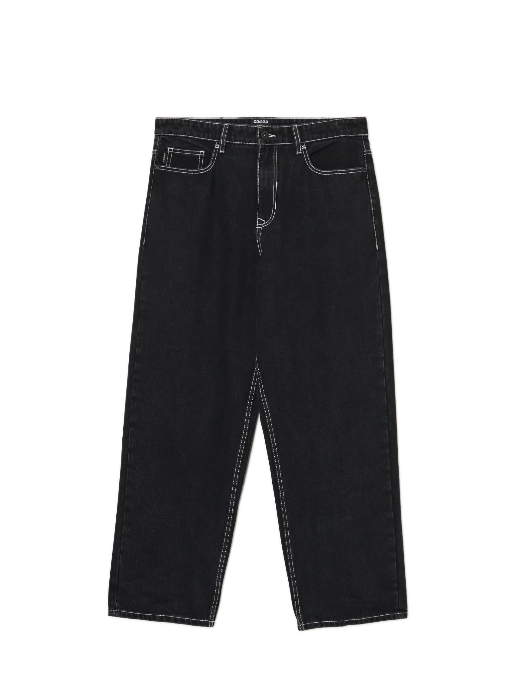Outlet Cropp Czarne jeansy baggy czarny