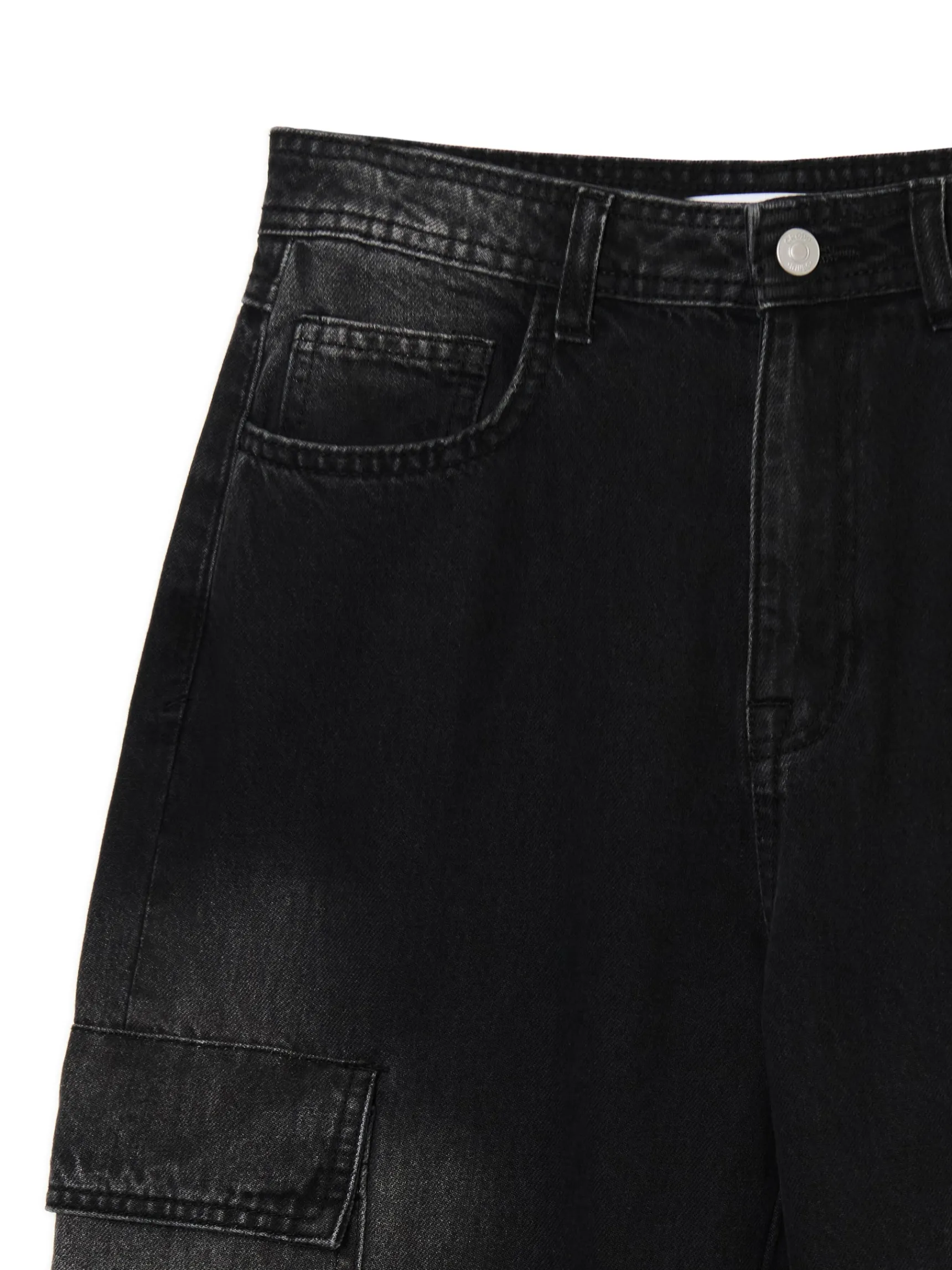 Sale Cropp Czarne jeansy baggy PETITE czarny