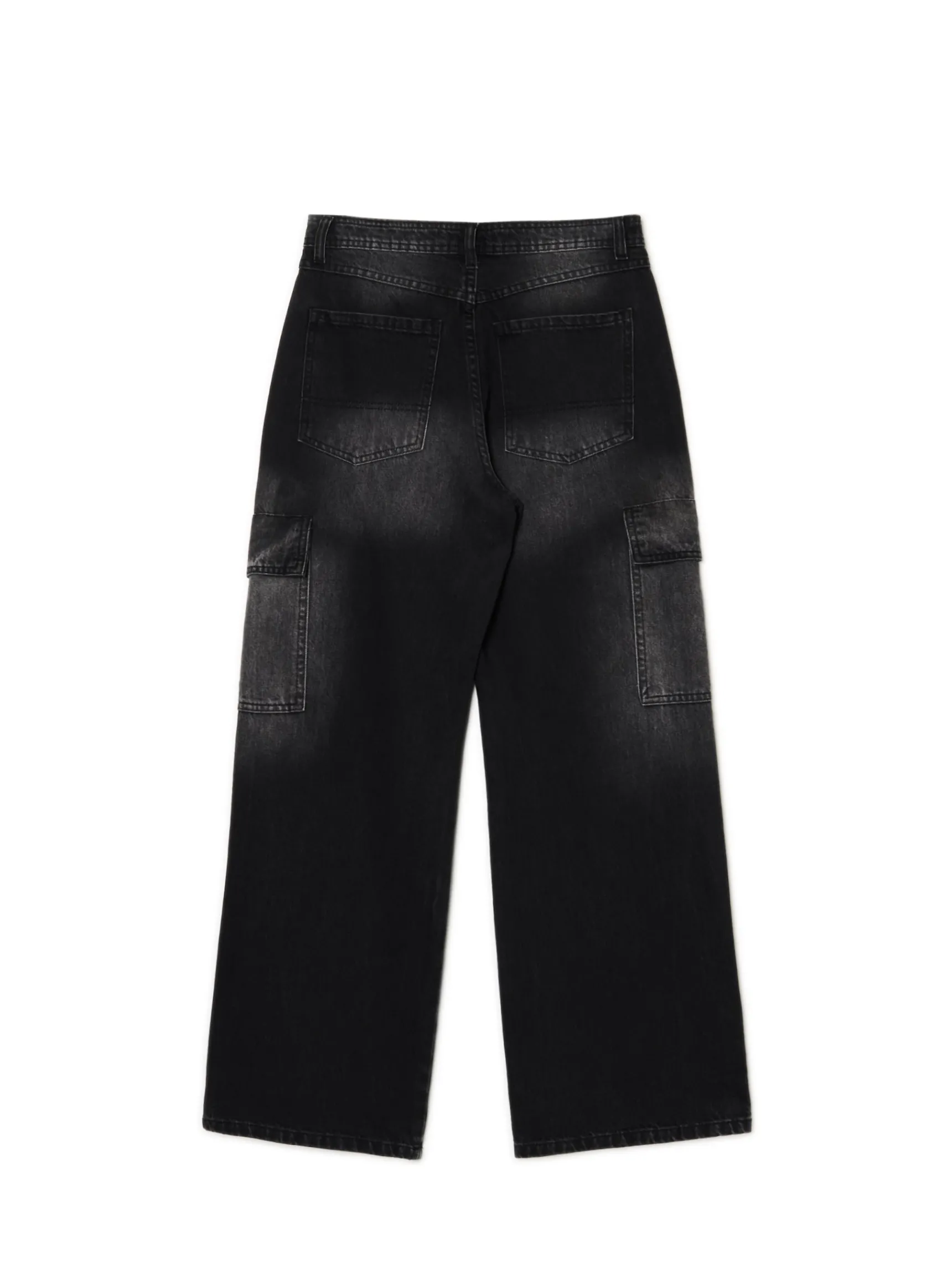 Sale Cropp Czarne jeansy baggy PETITE czarny