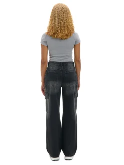 Sale Cropp Czarne jeansy baggy PETITE czarny