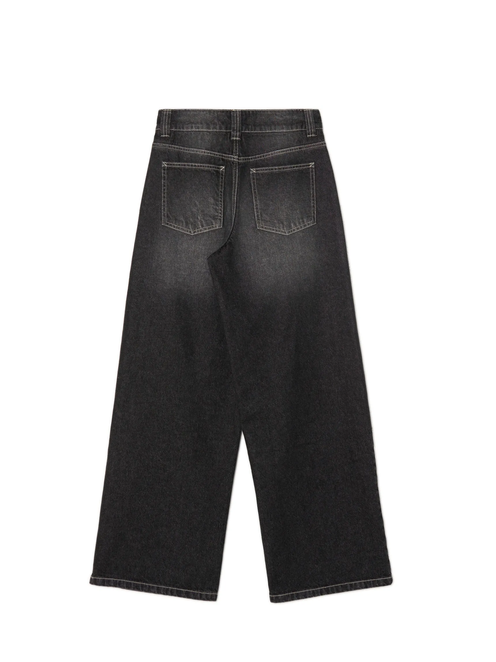 Discount Cropp Czarne jeansy baggy z efektem sprania czarny