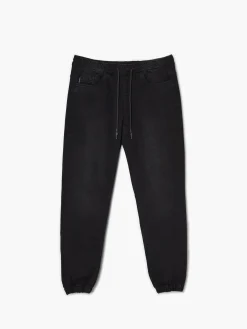 Outlet Cropp Czarne jeansy jogger czarny