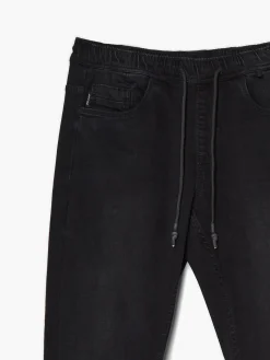 Outlet Cropp Czarne jeansy jogger czarny
