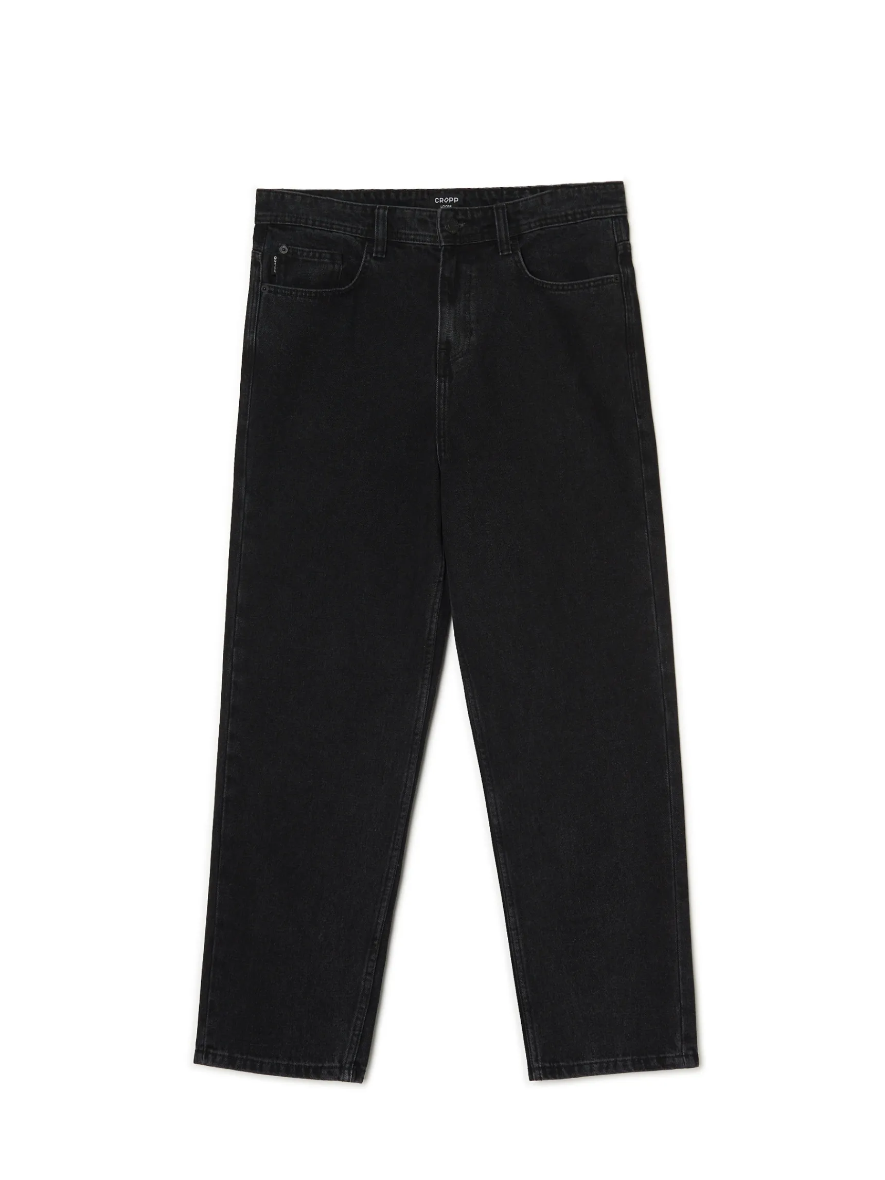 Outlet Cropp Czarne jeansy loose czarny