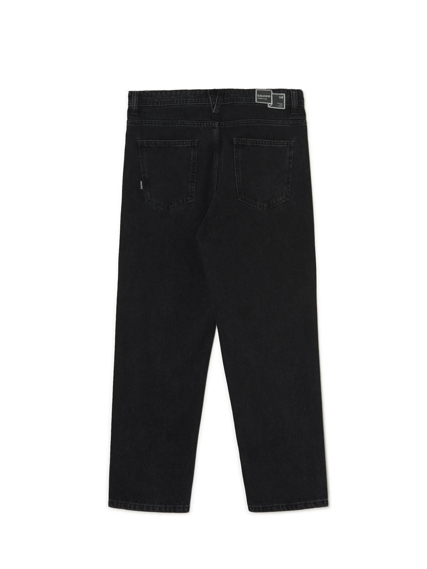 Outlet Cropp Czarne jeansy loose czarny
