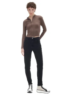 New Cropp Czarne jeansy mom slim czarny