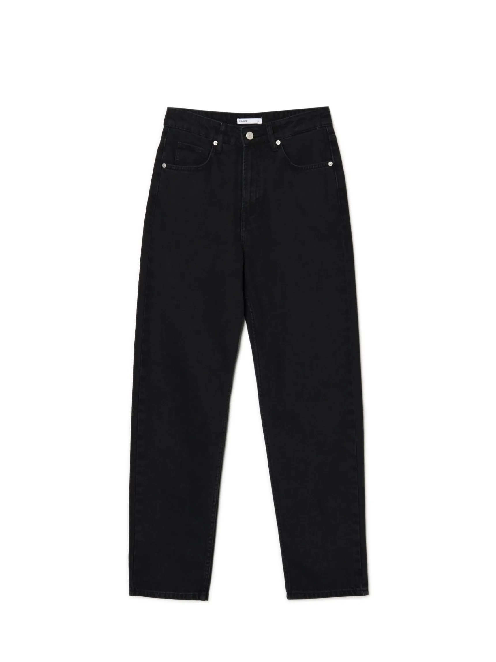 Fashion Cropp Czarne jeansy mom z wysokim stanem czarny