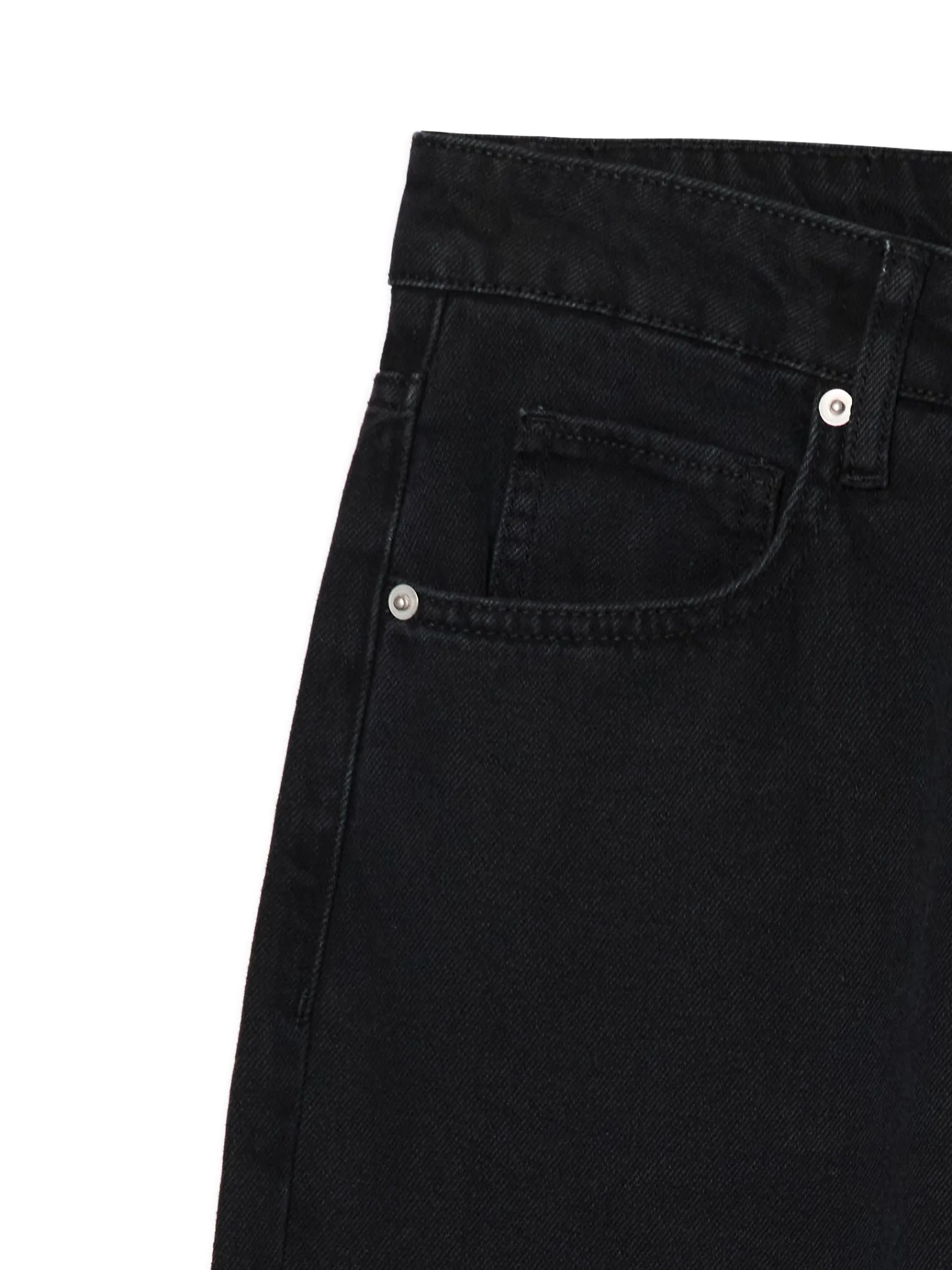 Fashion Cropp Czarne jeansy mom z wysokim stanem czarny