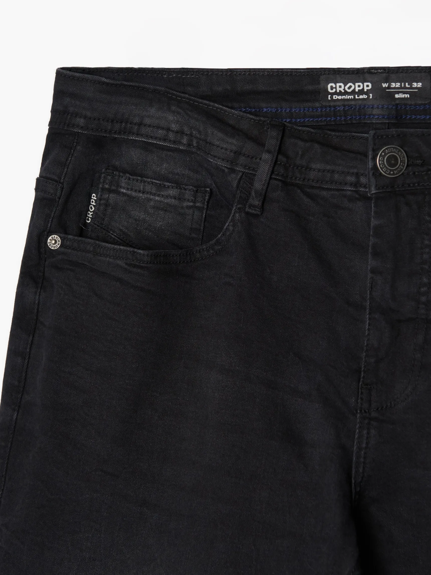New Cropp Czarne jeansy męskie slim czarny