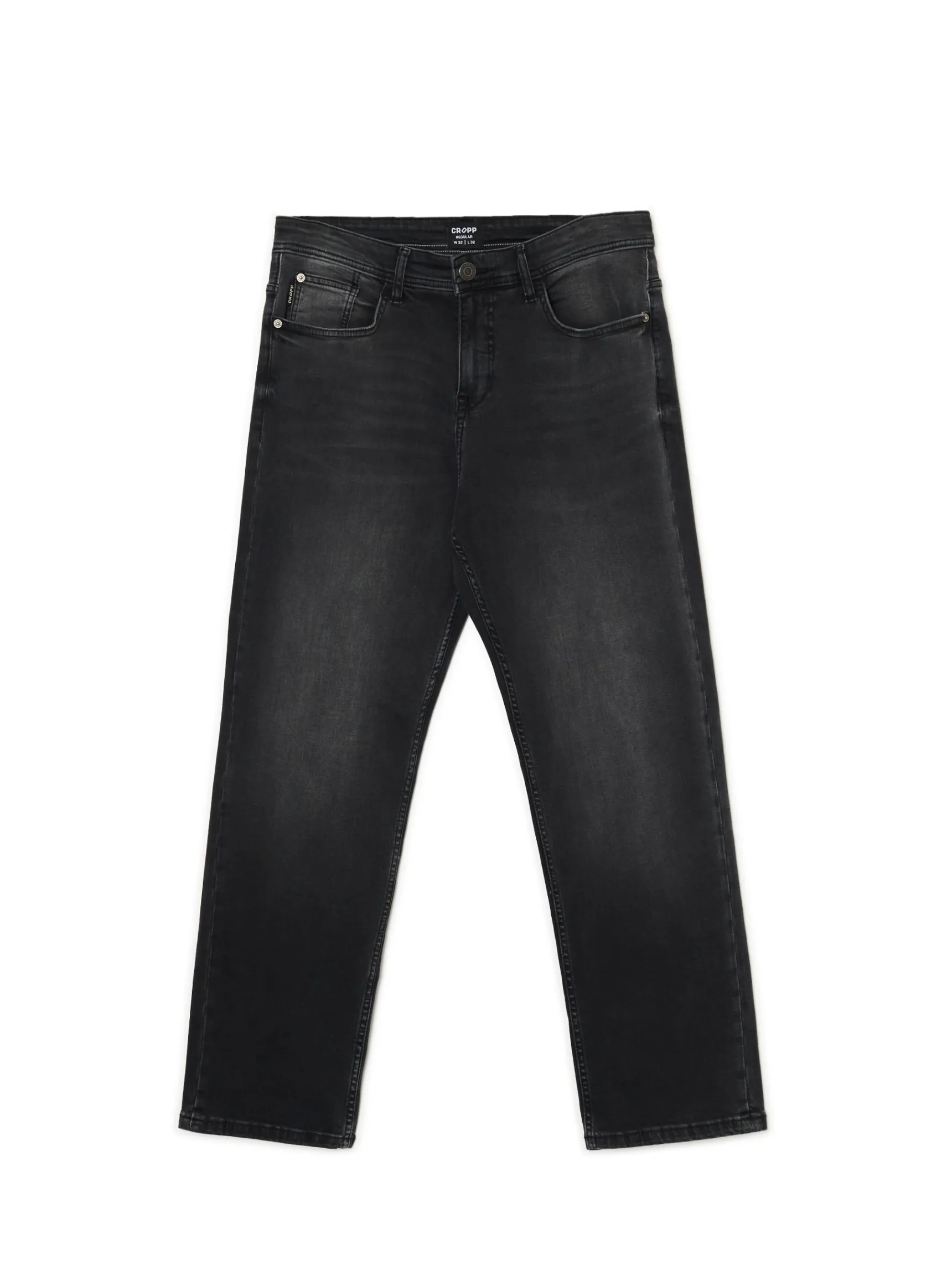 Clearance Cropp Czarne jeansy regular szary