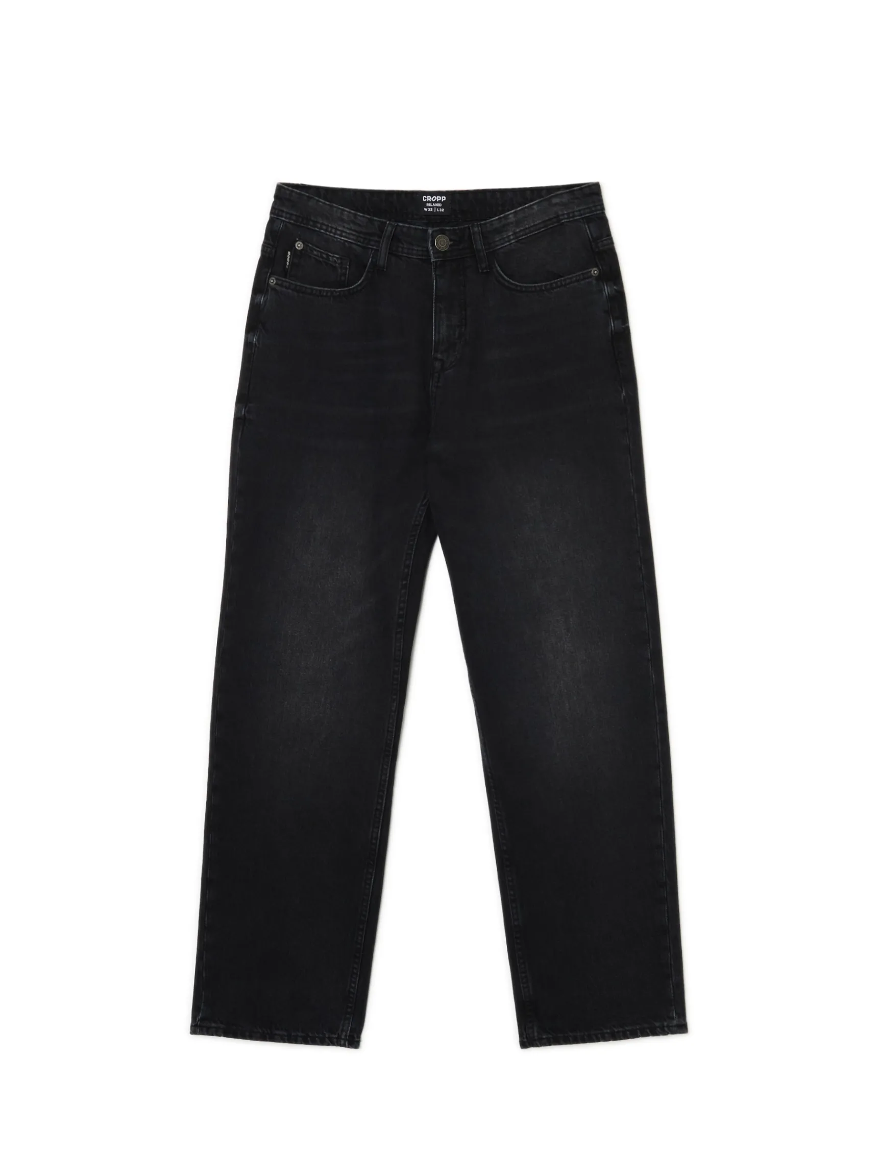 Clearance Cropp Czarne jeansy relaxed czarny