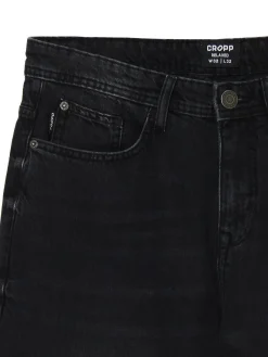 Clearance Cropp Czarne jeansy relaxed czarny