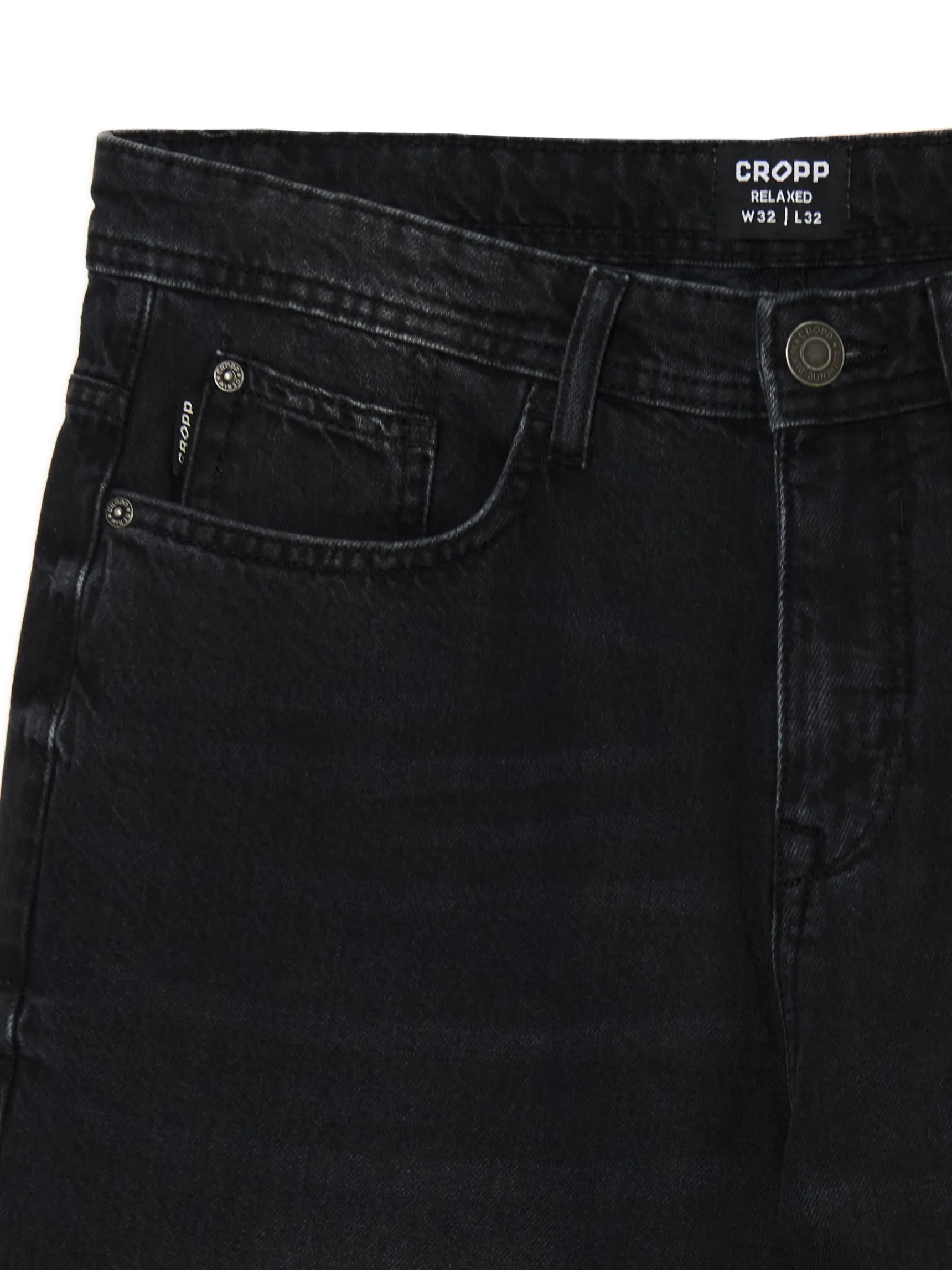 Clearance Cropp Czarne jeansy relaxed czarny