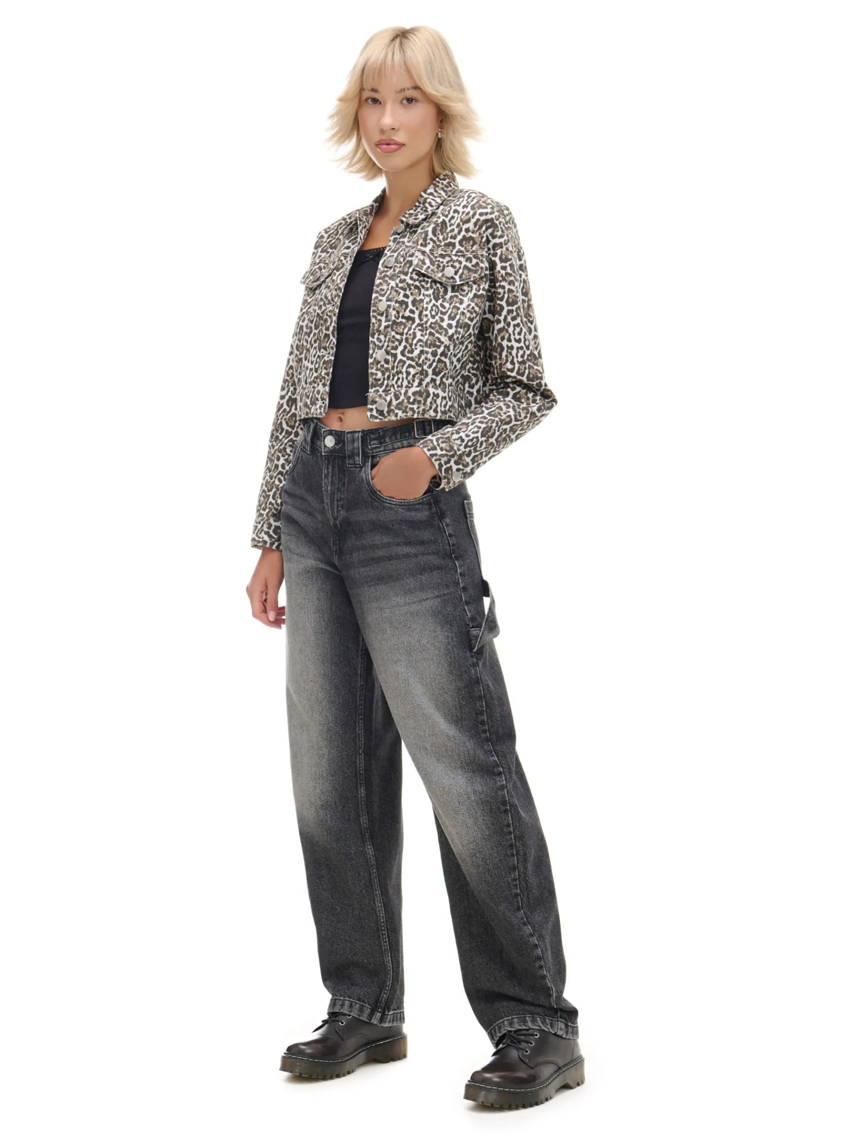 Online Cropp Czarne jeansy skater czarny