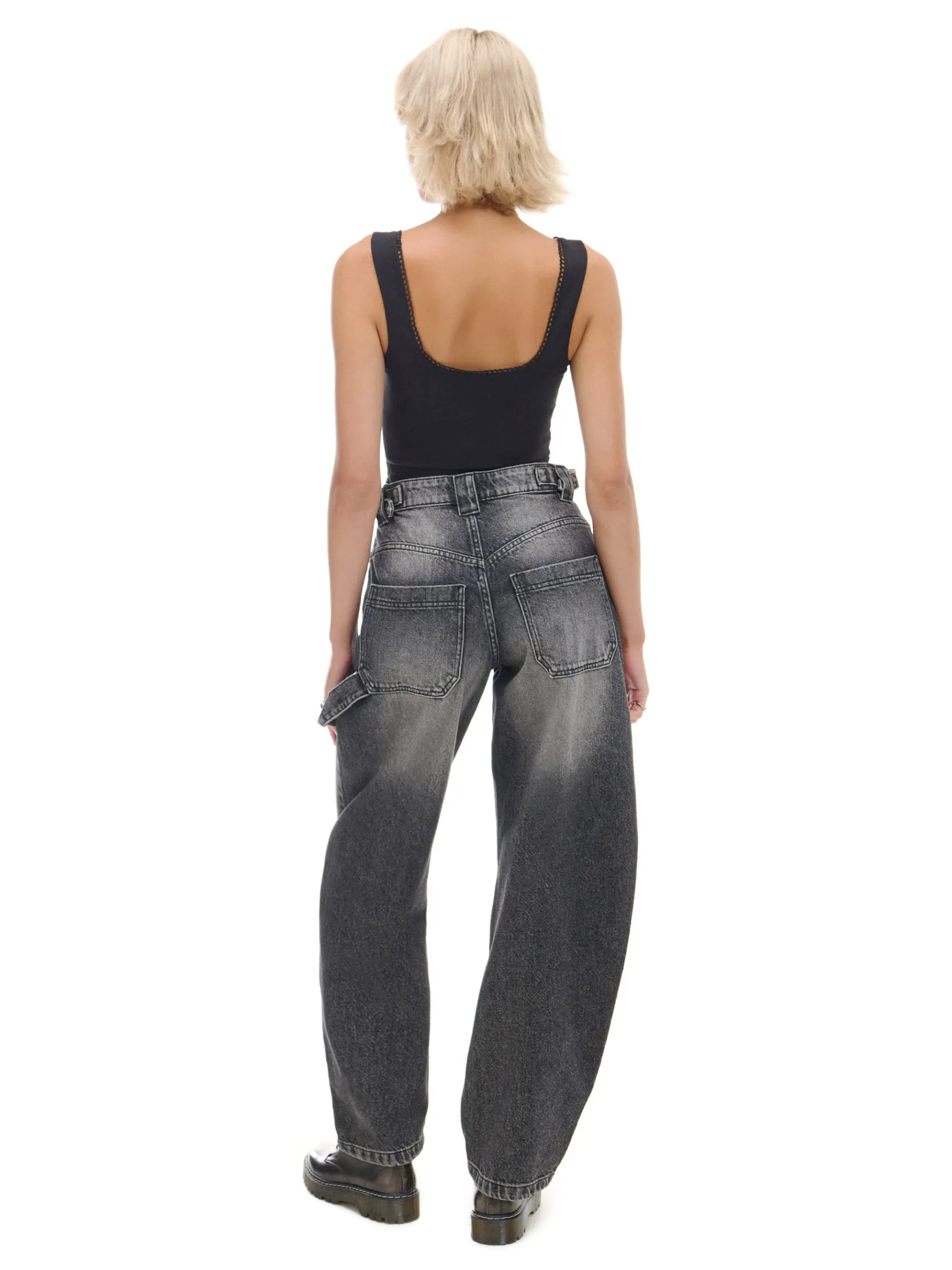 Online Cropp Czarne jeansy skater czarny