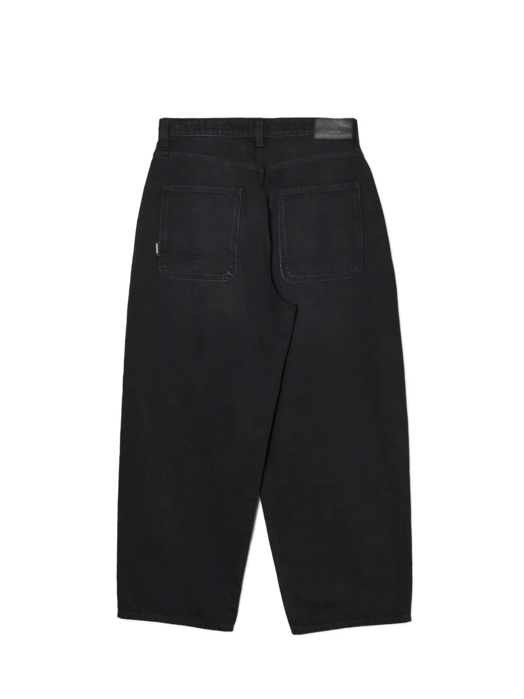 Outlet Cropp Czarne jeansy skater z efektem sprania czarny