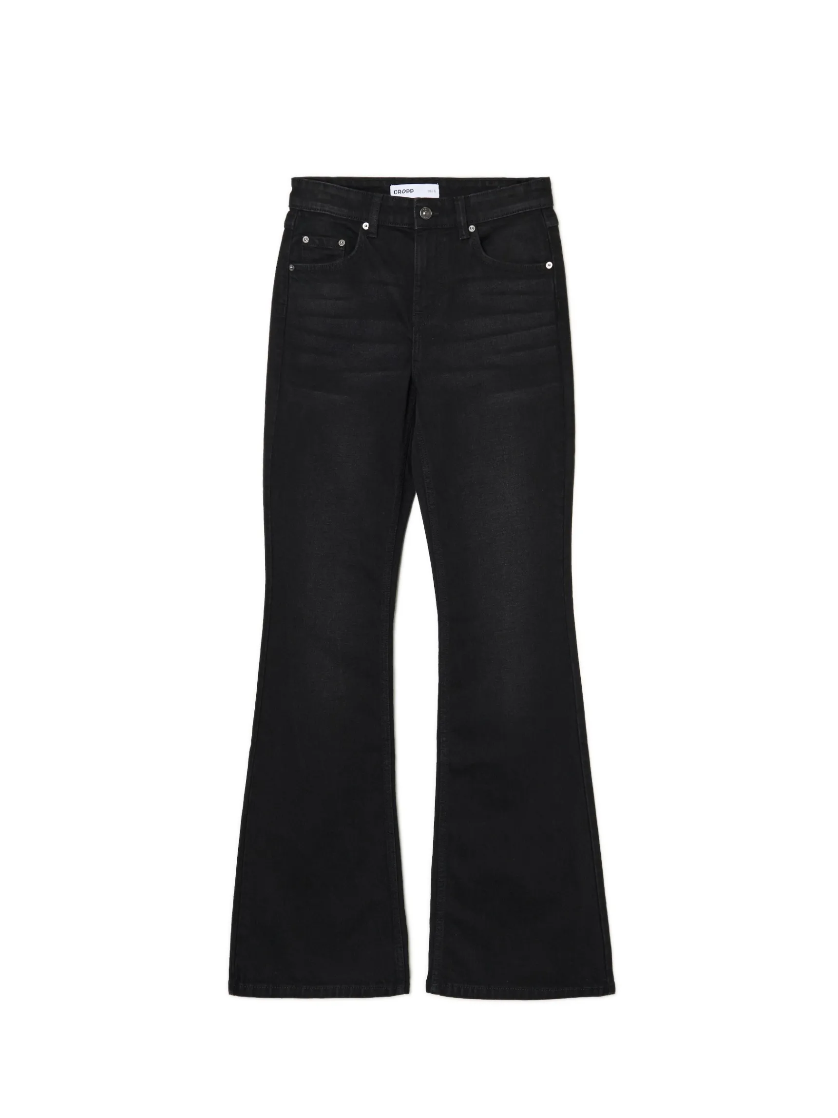 Sale Cropp Czarne jeansy skinny flare czarny