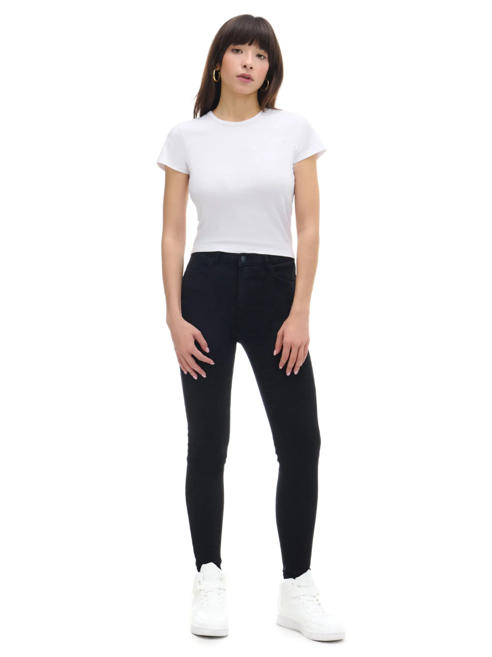 New Cropp Czarne jeansy skinny push up czarny