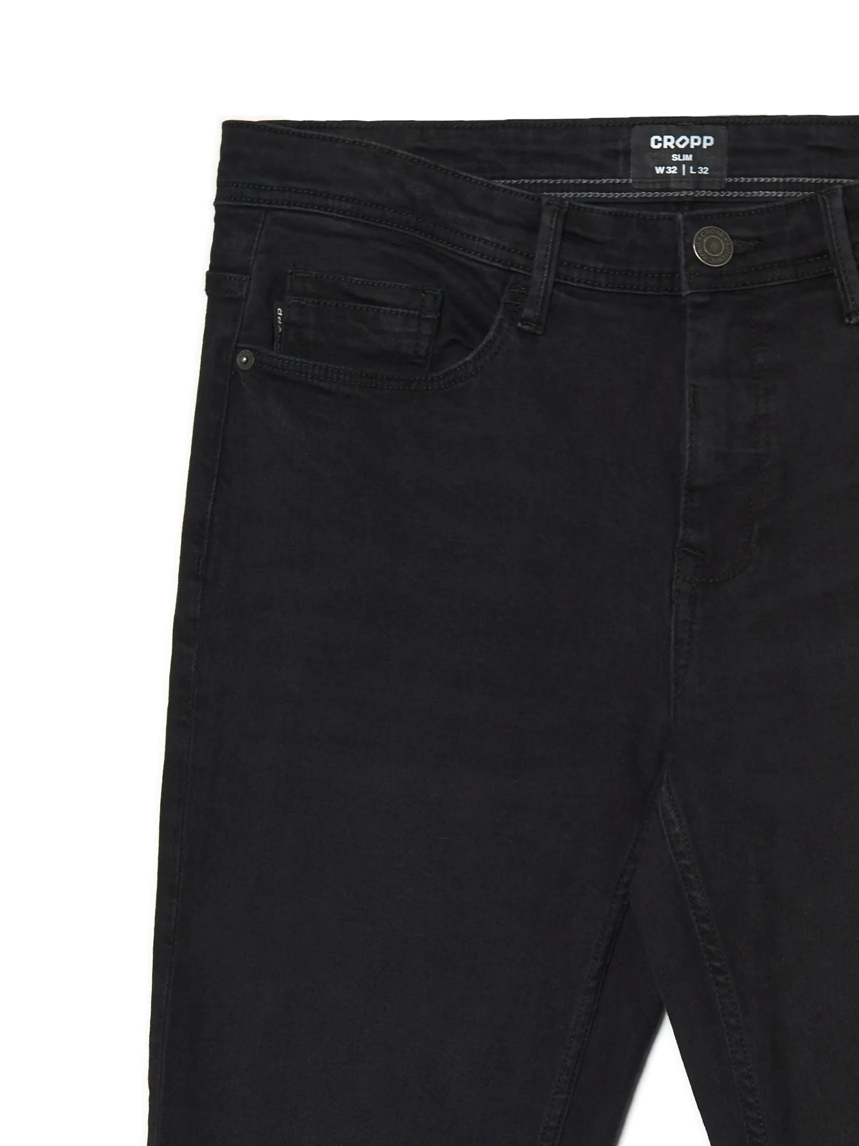 Outlet Cropp Czarne jeansy slim czarny