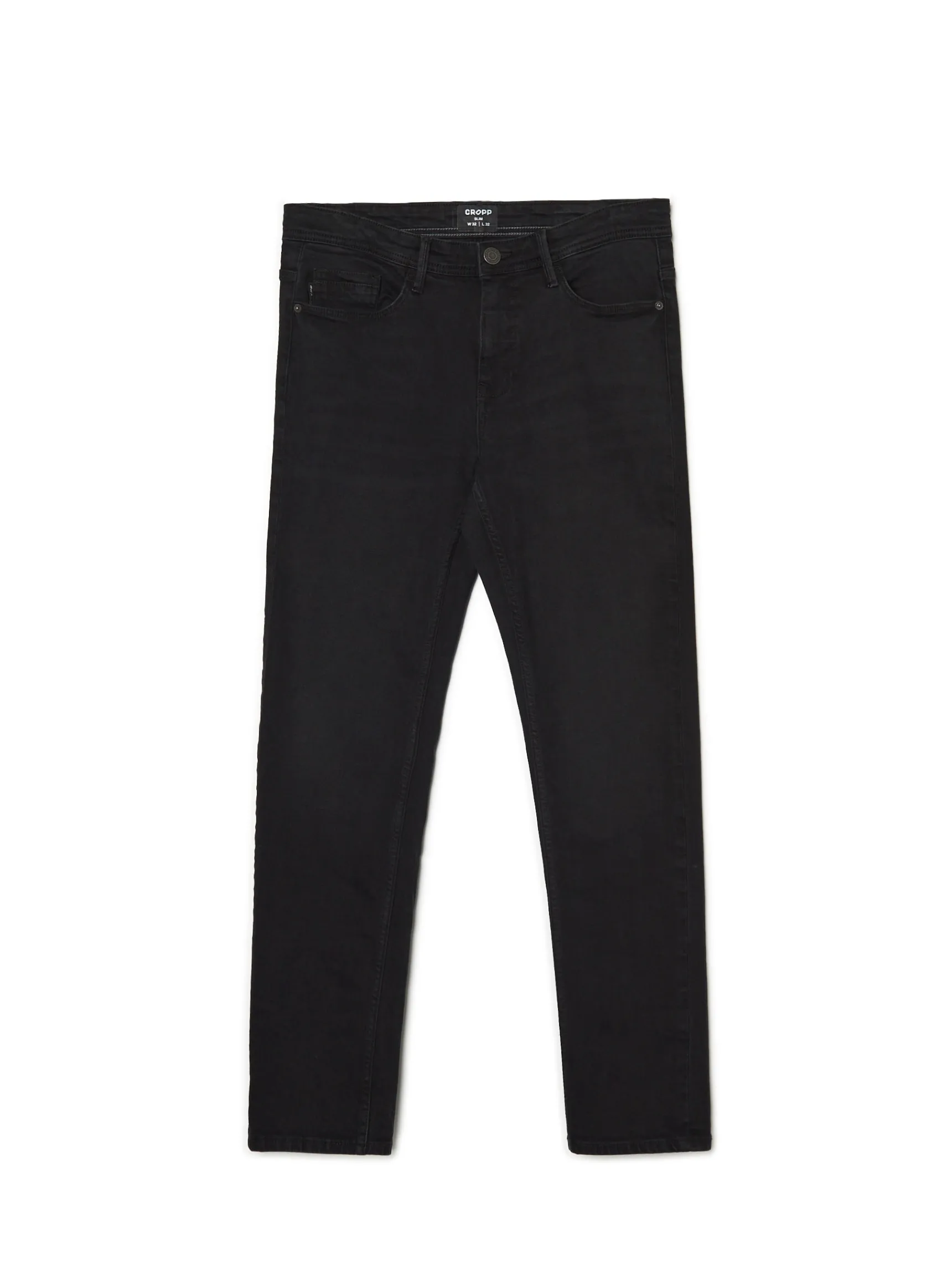 Outlet Cropp Czarne jeansy slim czarny
