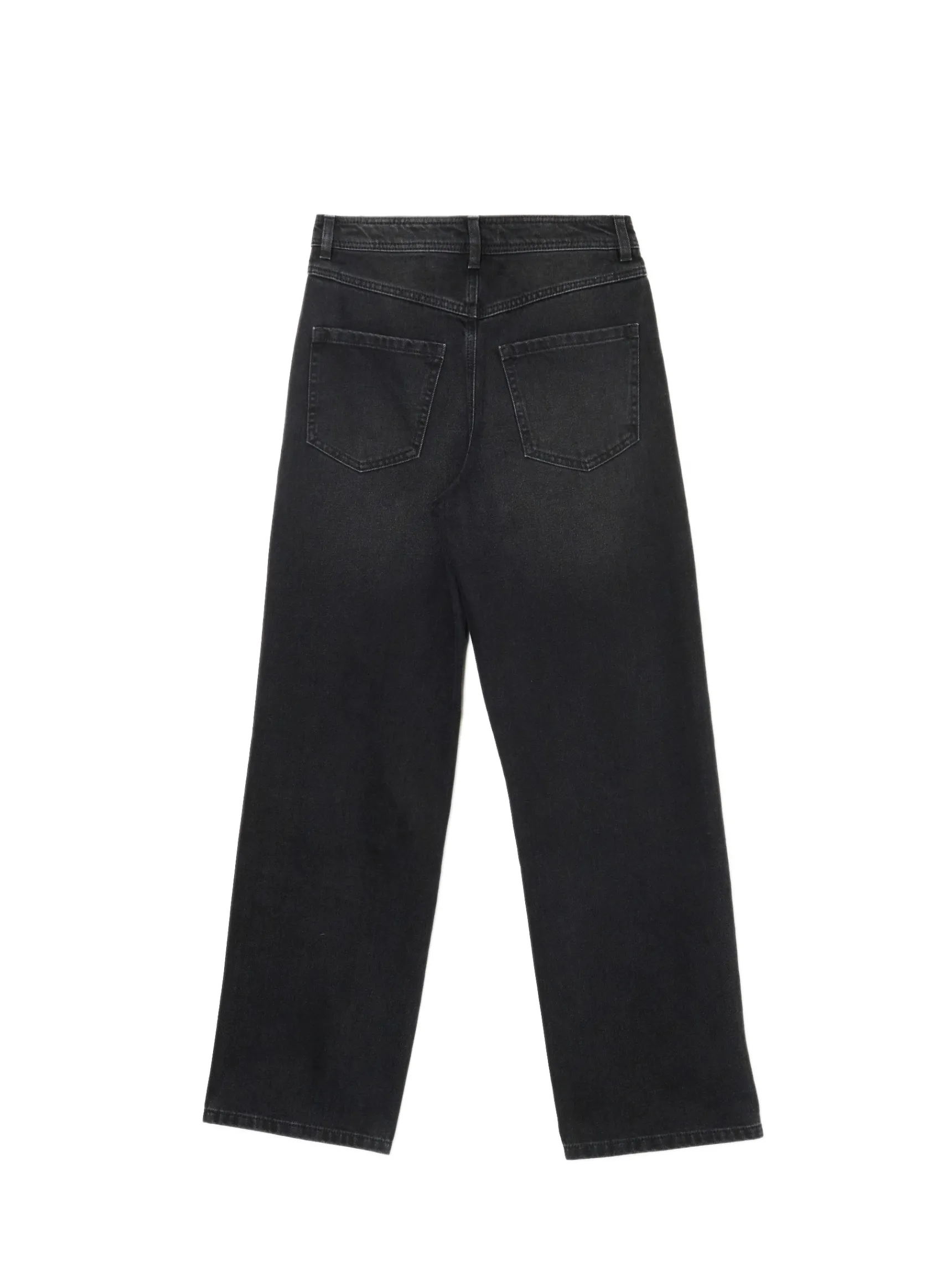 Best Cropp Czarne jeansy straight PETITE czarny