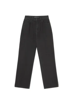 Fashion Cropp Czarne jeansy straight z efektem sprania czarny