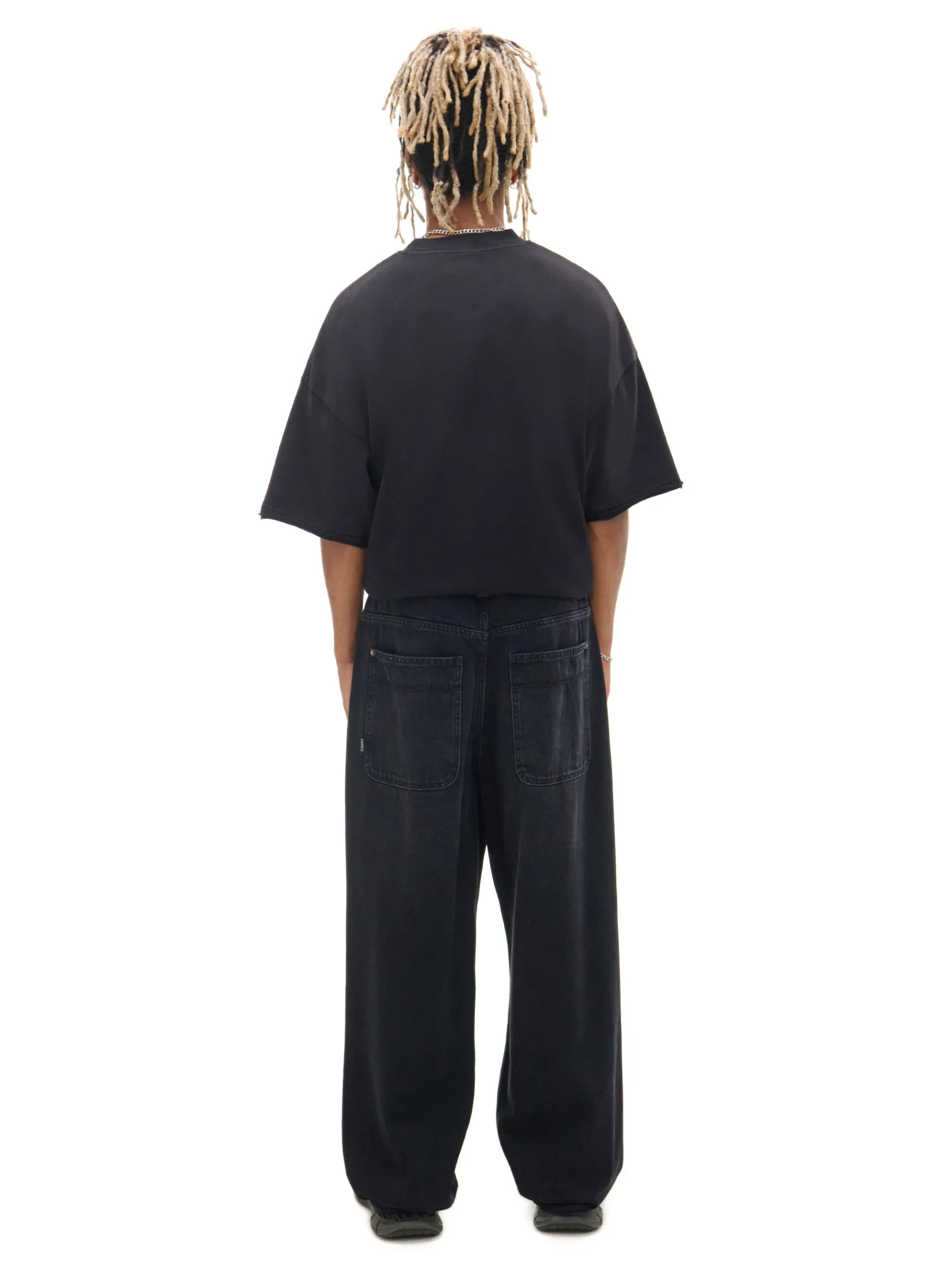 Clearance Cropp Czarne jeansy super baggy czarny