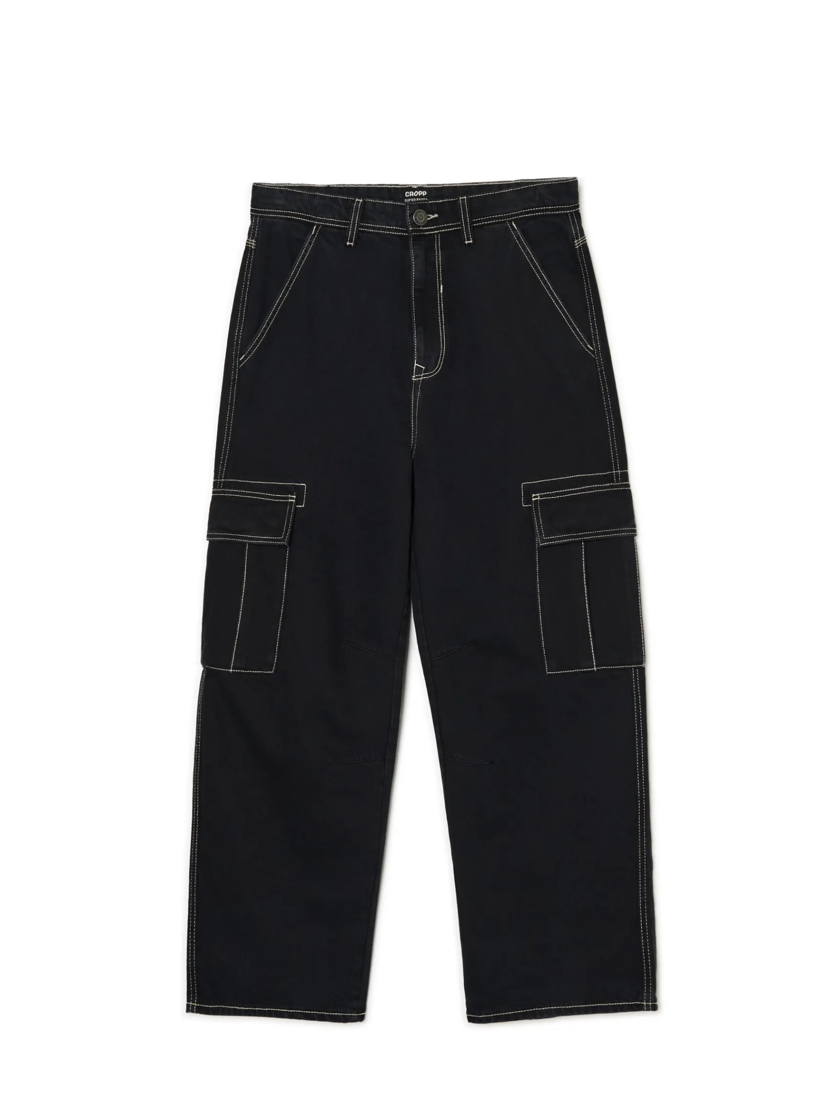 Sale Cropp Czarne jeansy super baggy czarny