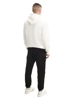 Outlet Cropp Czarne joggery basic z kieszeniami cargo czarny