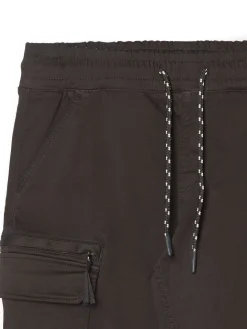 Outlet Cropp Czarne joggery basic z kieszeniami cargo czarny