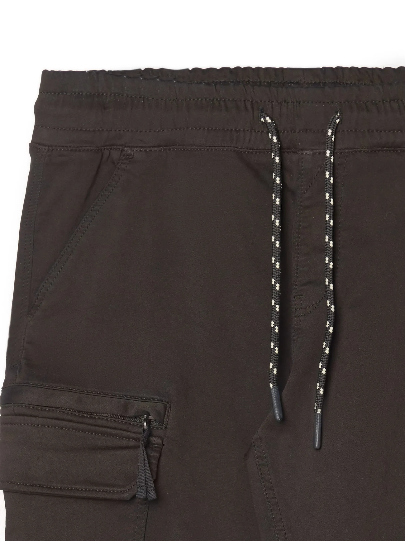 Outlet Cropp Czarne joggery basic z kieszeniami cargo czarny