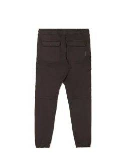 Outlet Cropp Czarne joggery basic z kieszeniami cargo czarny