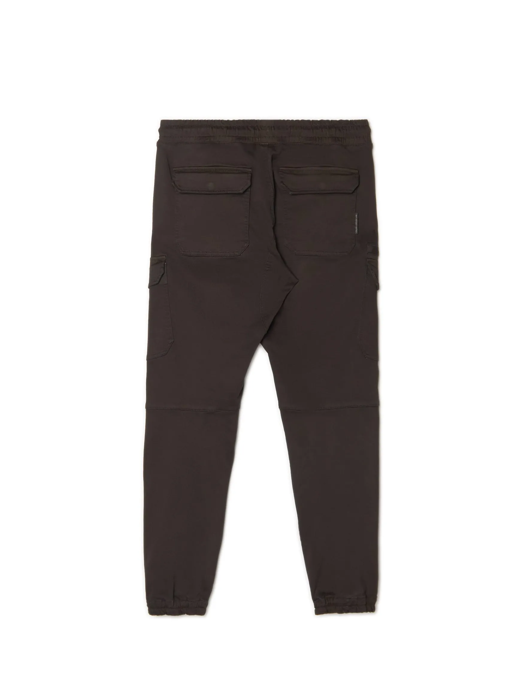 Outlet Cropp Czarne joggery basic z kieszeniami cargo czarny