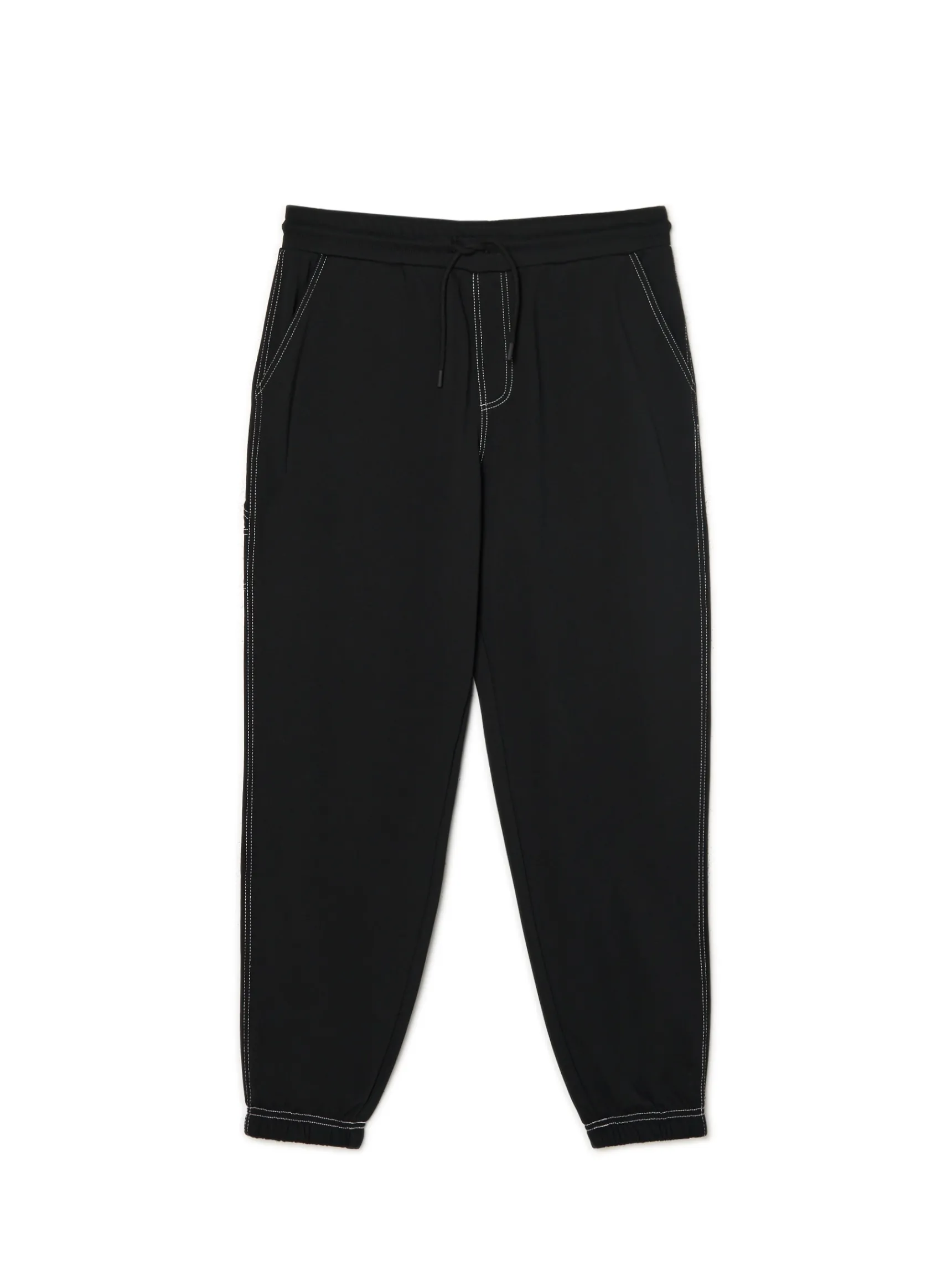 New Cropp Czarne joggery z białym przeszyciem czarny