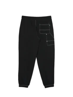 New Cropp Czarne joggery z białym przeszyciem czarny