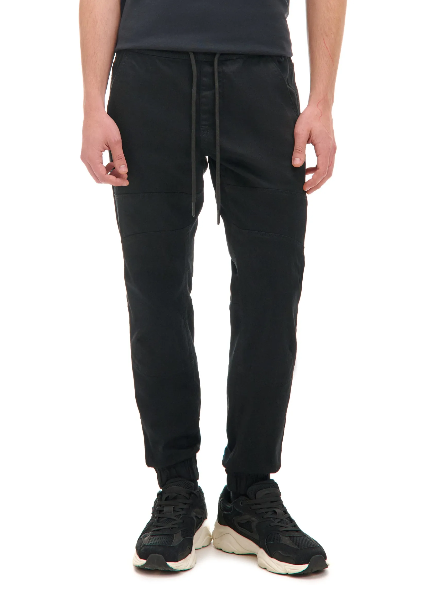 Hot Cropp Czarne joggery z kieszeniami cargo czarny