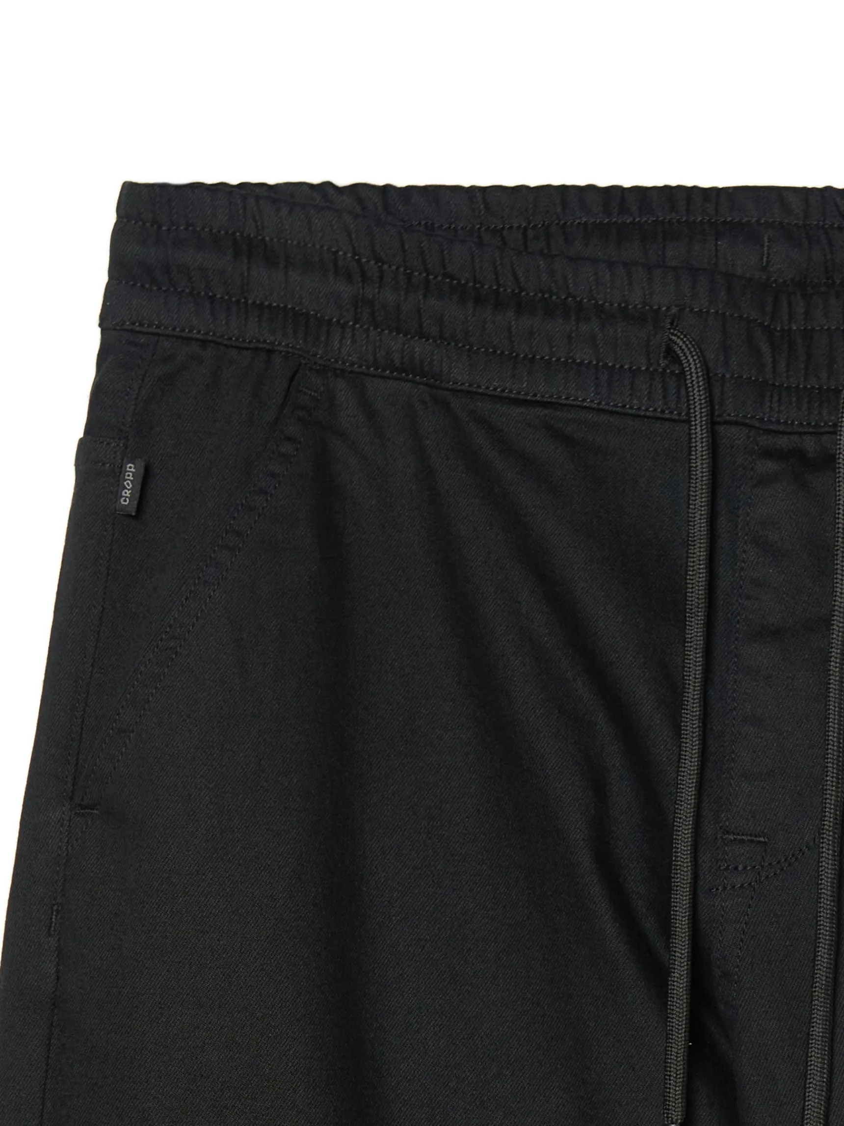 Hot Cropp Czarne joggery z kieszeniami cargo czarny