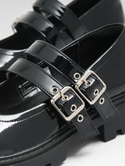 Hot Cropp Czarne lakierowane półbuty Mary Jane czarny