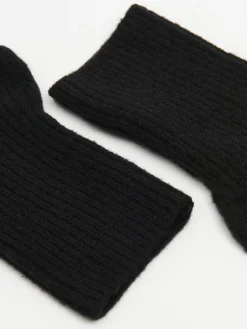 Outlet Cropp Czarne rękawiczki mitenki czarny
