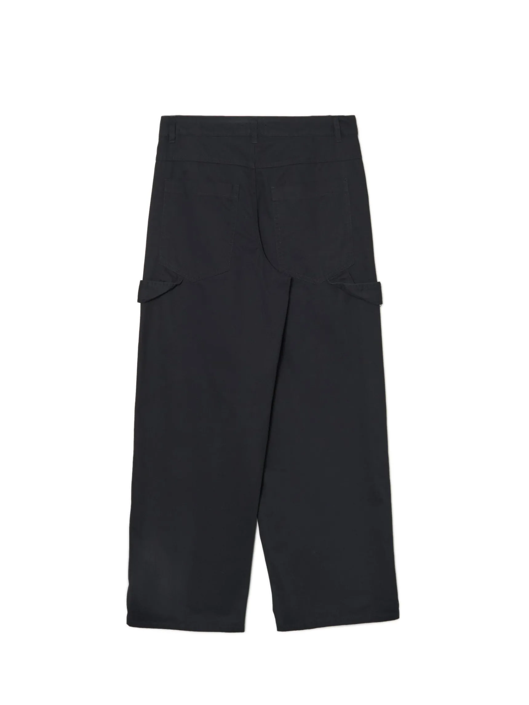 Best Cropp Czarne spodnie baggy z diagonalu czarny
