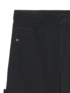Best Cropp Czarne spodnie baggy z diagonalu czarny