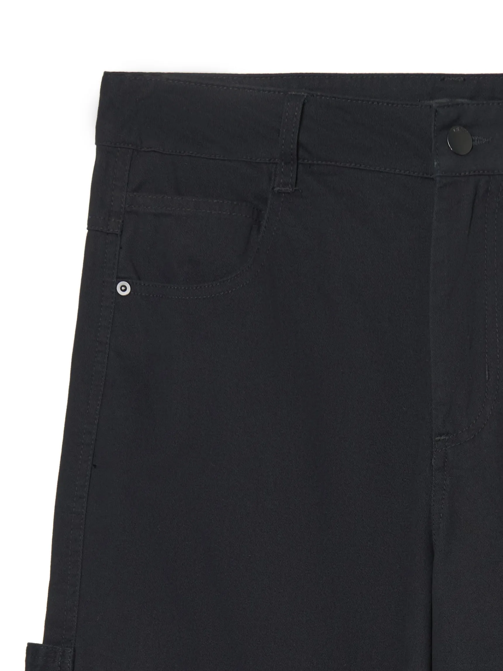 Best Cropp Czarne spodnie baggy z diagonalu czarny