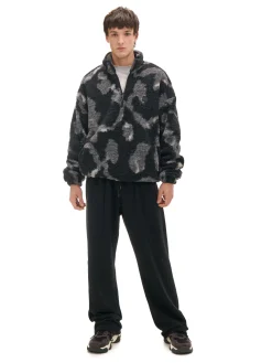 Hot Cropp Czarne spodnie dresowe z zatrzaskami czarny