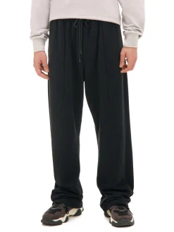 Hot Cropp Czarne spodnie dresowe z zatrzaskami czarny