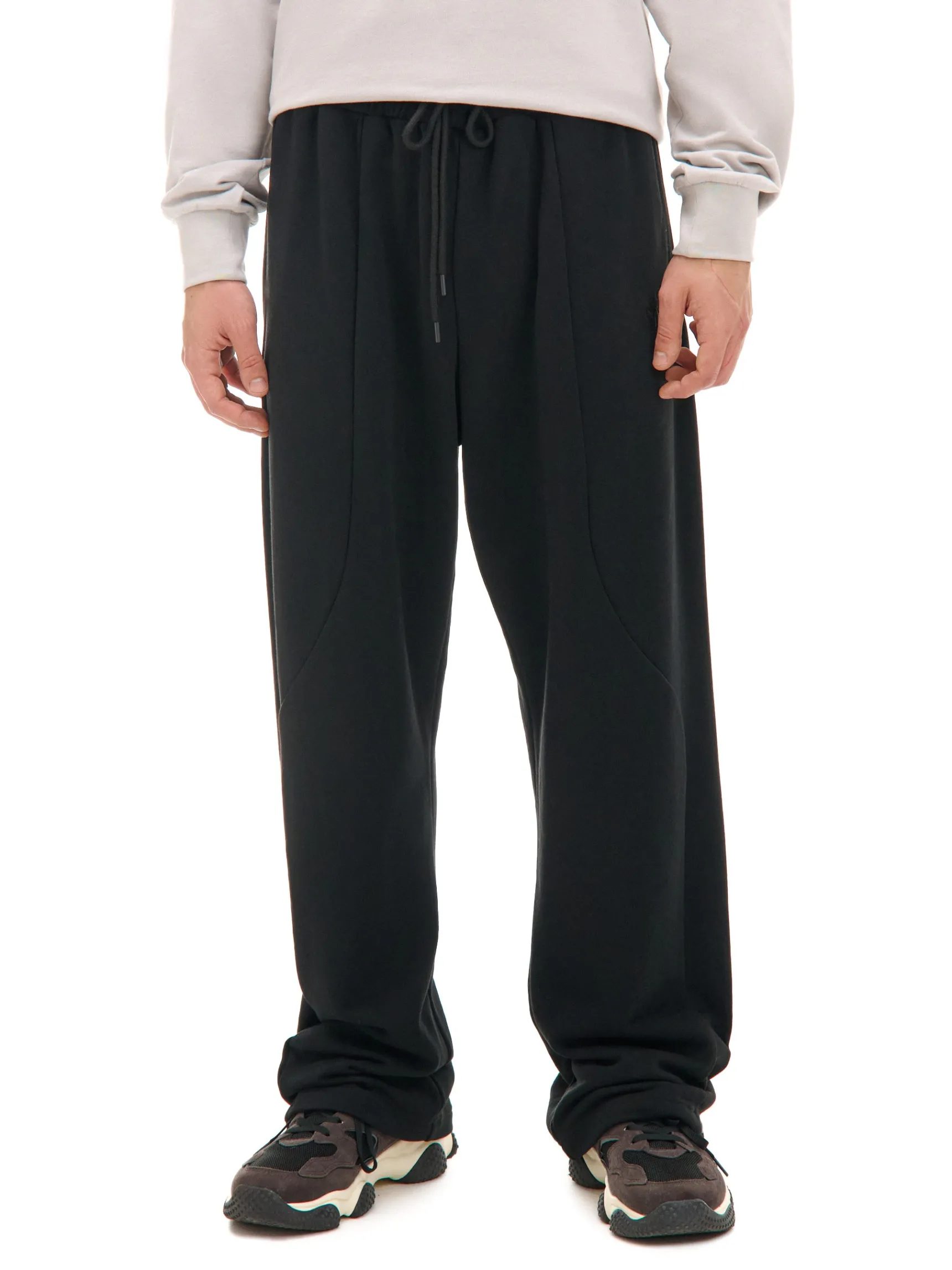 Hot Cropp Czarne spodnie dresowe z zatrzaskami czarny