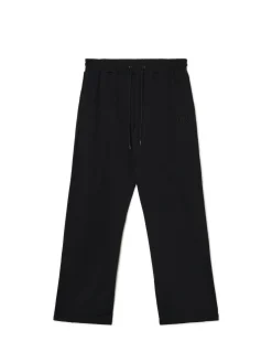 Hot Cropp Czarne spodnie dresowe z zatrzaskami czarny