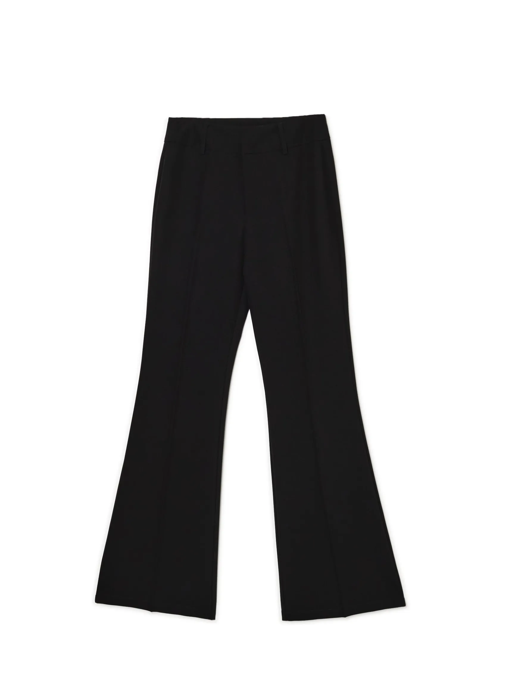 Fashion Cropp Czarne spodnie flare w kant czarny