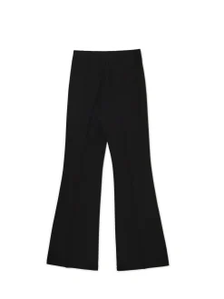 Fashion Cropp Czarne spodnie flare w kant czarny