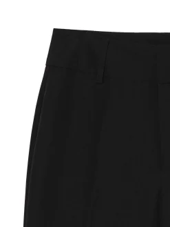 Fashion Cropp Czarne spodnie flare w kant czarny