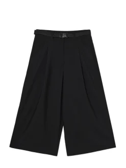 Fashion Cropp Czarne spodnie kuloty z wiskozą czarny